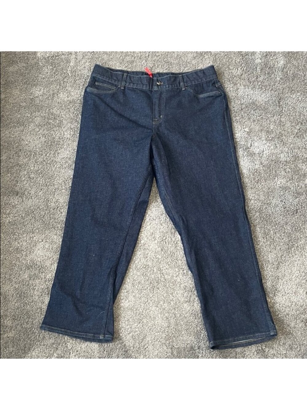 EC SPANX Dark Wash Straight Leg Pull On Jeans - Size 3X